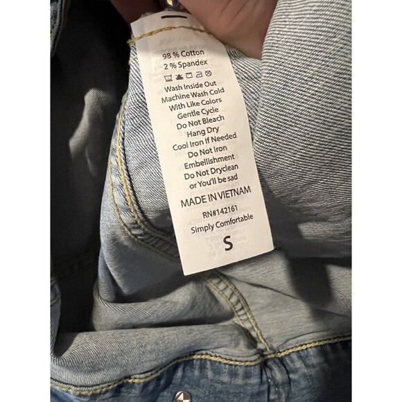 Lularoe Denim Jacket Womens Small Jaxon Blue Jeans Magical Unicorn mystical New - Picture 9 of 10